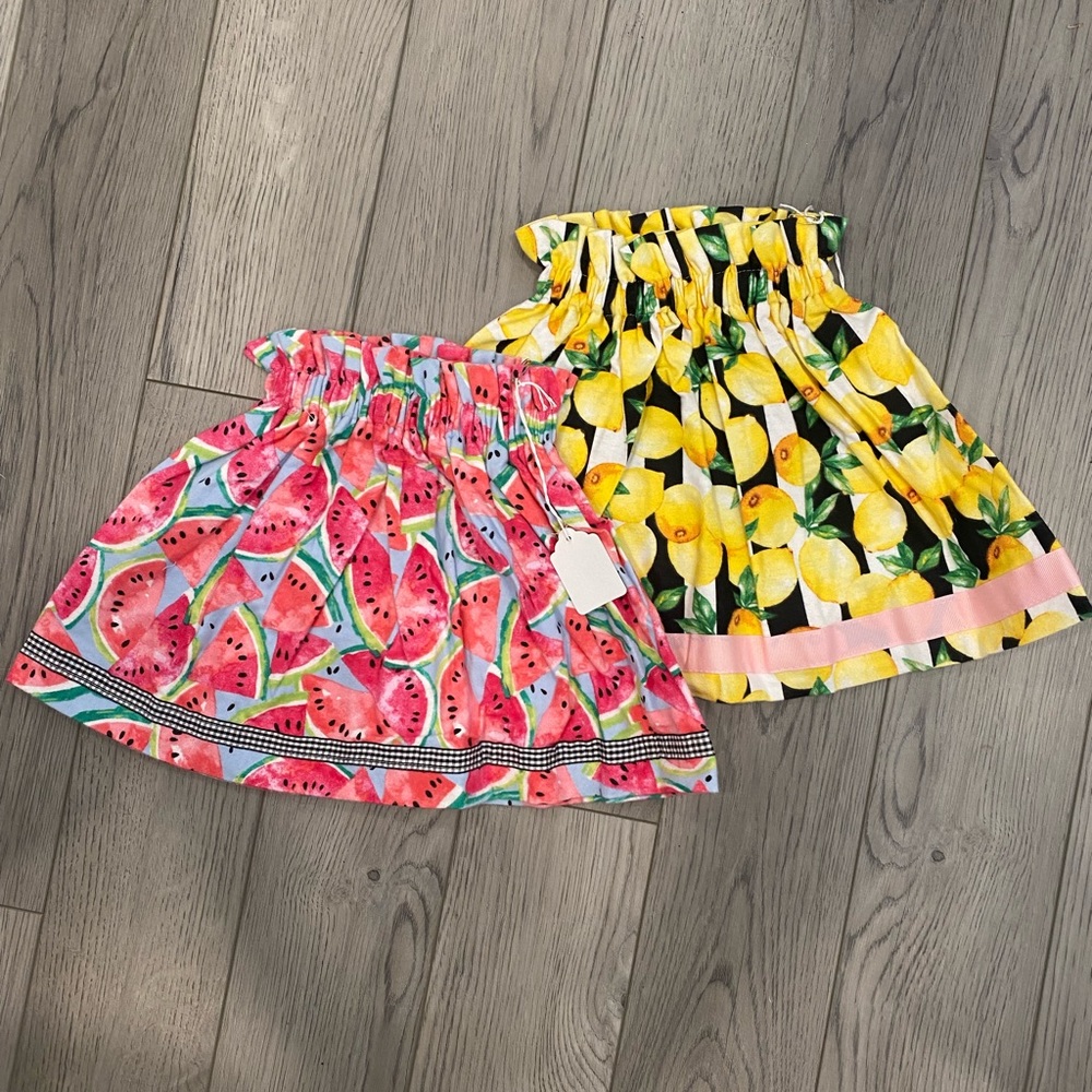 2 handmade brand new summer girls skirts